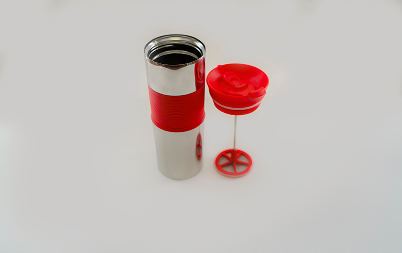 Stainless Steel Coffee and Tea Plunger (450 mL) - Red