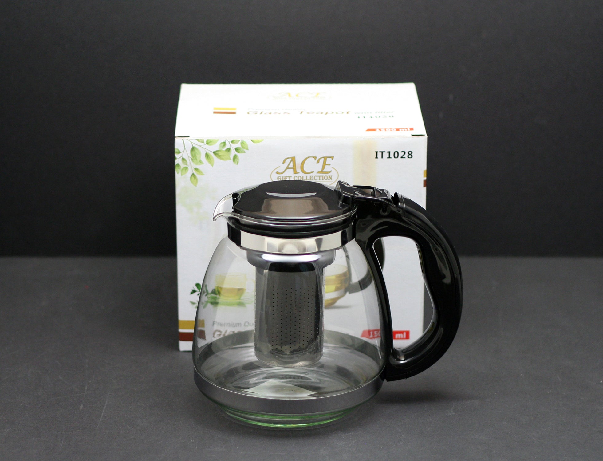 Glass Teapot – Black, S/S Infuser 1500 ml