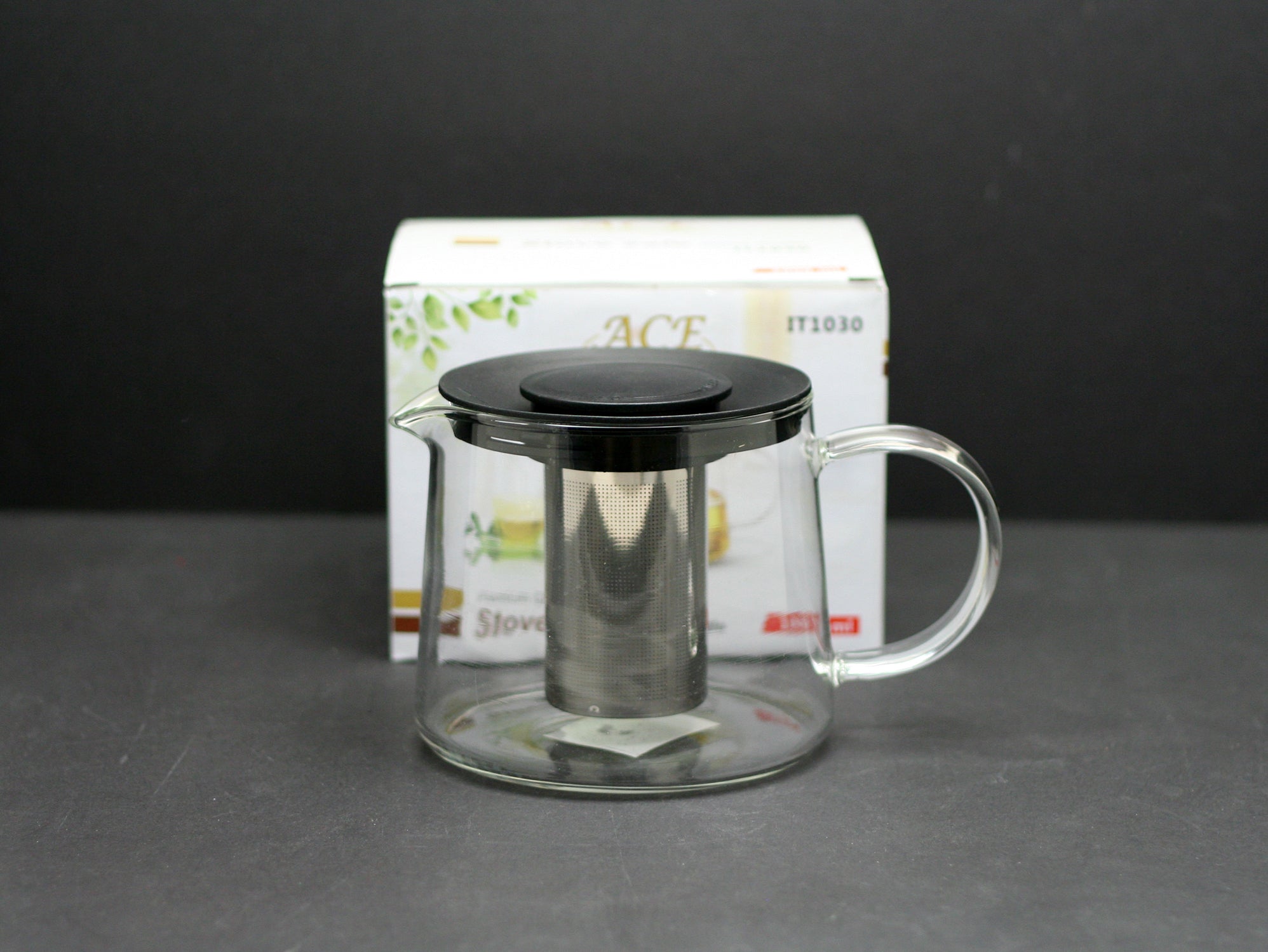 Borosilicate Glass Teapot – Black, S/S Infuser 1000 ml