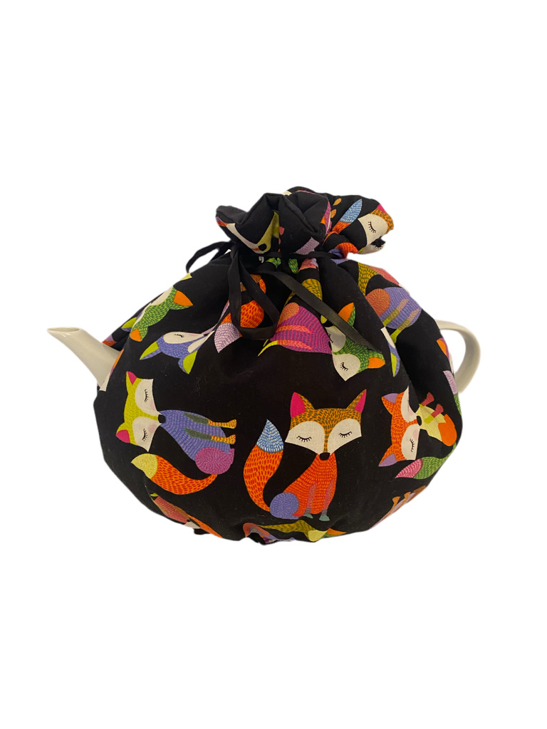 A vibrant fox Cotton Tea Cozy  Wrap Medium