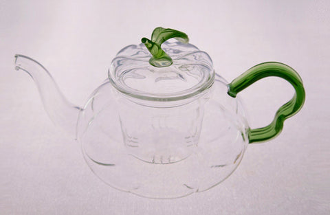 600ml Pumpkin Shaped Crystal Glass Teapot with Gass Tea Warmer